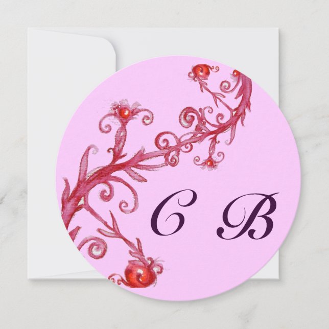 MAGISKA BÄR,MONOGRAM röd lila Meddelande (Framsida)