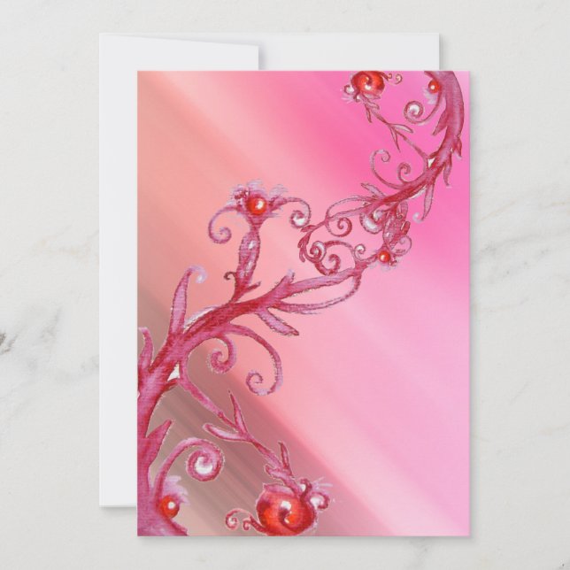 MAGISKA BÄR, röda vita siden Inbjudningar (Framsida)