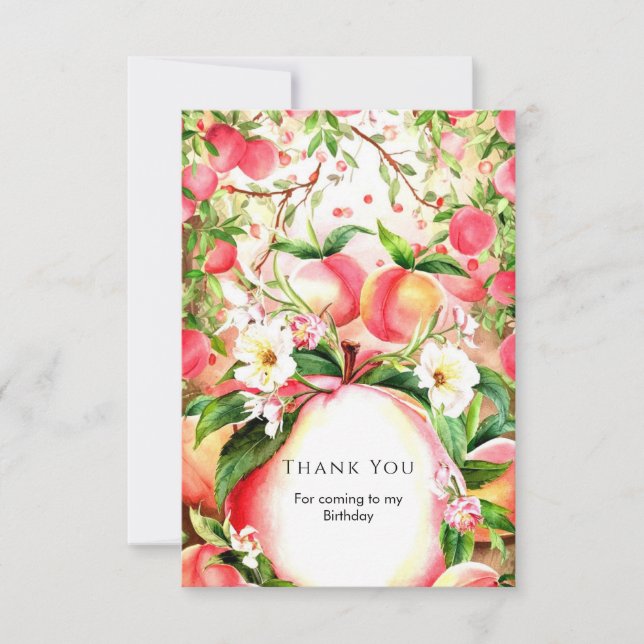 Magiska Barns Peach Födelsedag Tack Kort (Framsida)