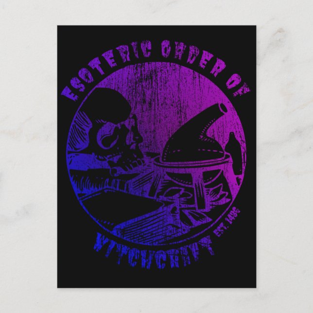 Magiska beställningar på fritidsbåtar Occult Witch Vykort (Framsida)