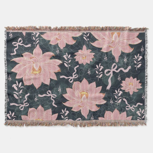 Magiska blommor med glitterdesign  filt (Framsidan)