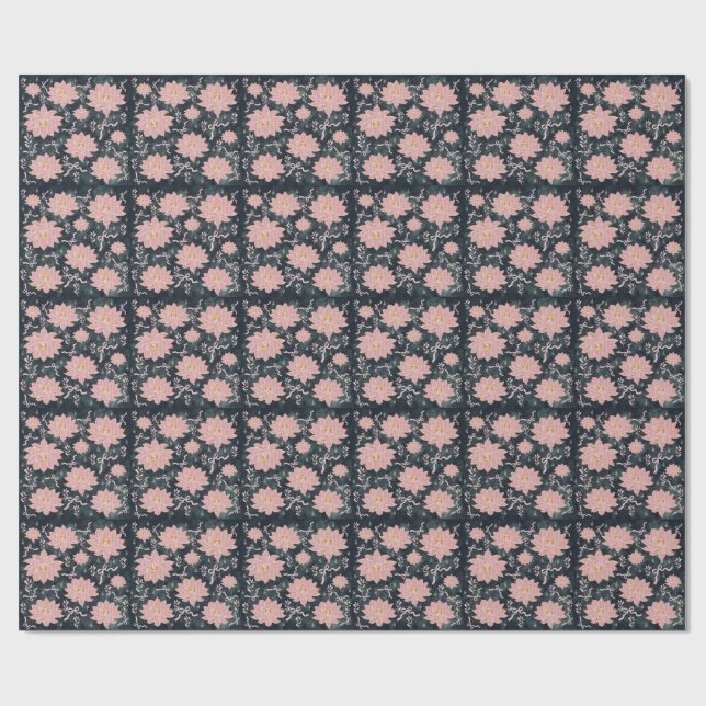 Magiska blommor med glitterdesign  presentpapper (Platt)