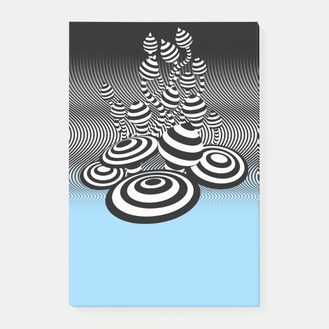 Magiska champinjoner som blått bleknar post-it block (Framsida)