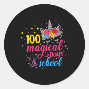 Magiska dagar Unicorn Kids kostade 100 dagar av Sc Runt Klistermärke