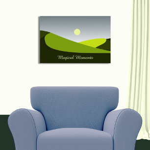 Magiska element, Grönt Rolling Backe Liggande Poster