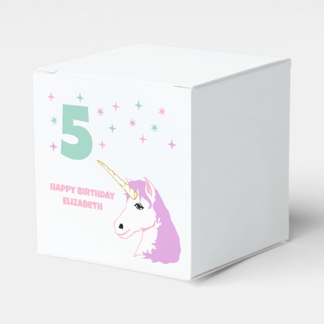 Magiska Enhörningsflickors Födelsedag Presentaskar (Framsidan Sidan)