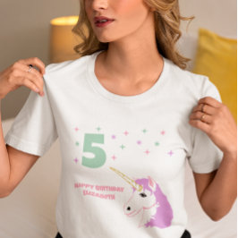 Magiska Enhörningsflickors Födelsedag T Shirt