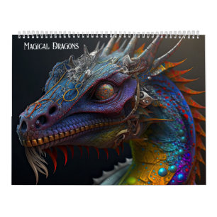 Magiska fantasidrakar - AI genererade konst Kalender