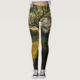 Magiska fireflies drömmande landskap leggings