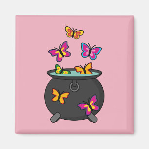 Magiska fjärilar från en Cauldron Magnet