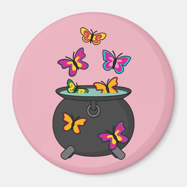 Magiska fjärilar från en Cauldron Magnet (Framsidan)