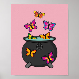Magiska fjärilar från en Cauldron Poster