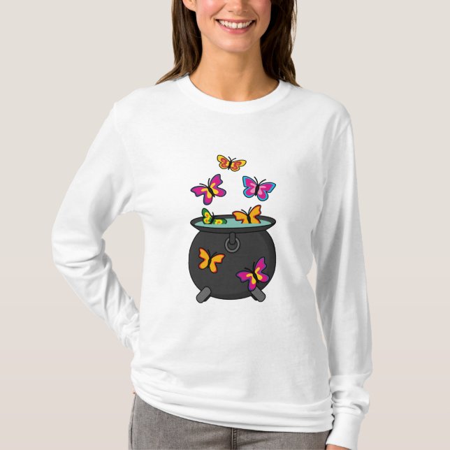 Magiska fjärilar från en Cauldron T Shirt (Framsida)