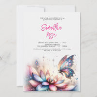 Magiska fjärilsinbjudningar Quinceanera