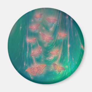 Magiska Glödande Malar Fantasykonst Magnet