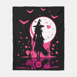 Magiska gotiska rosa hjärtan är min hjärtans häxa. fleecefilt