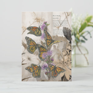 Magiska handmålade monarch Butterflies Julkort