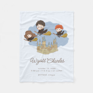 Magiska Harry Potter & Hogwarts Baby-födelsestatis Fleecefilt