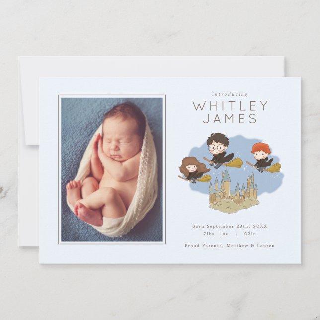 Magiska Harry Potter | Hogwarts Födelseannons Inbjudningar (Framsida)