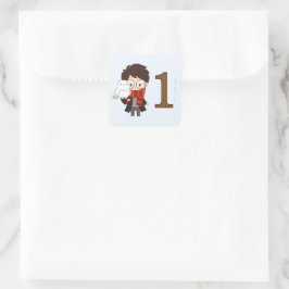 Magiska HARRY POTTER™ och Hogwarts födelsedag Fyrkantigt Klistermärke