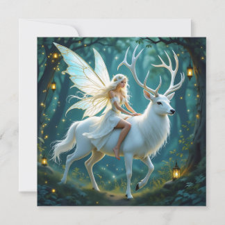 Magiska Hjorten Fairy and White Kort