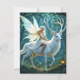 Magiska Hjorten Fairy and White Vykort