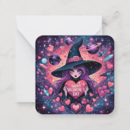 Magiska hörn Witch Valentines day-anteckningskort Anteckningskort
