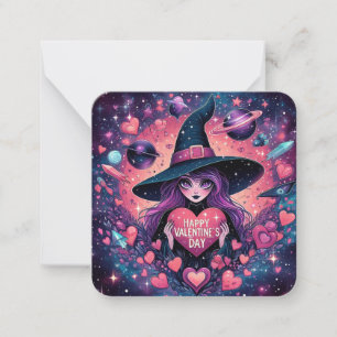 Magiska hörn Witch Valentines day-anteckningskort Anteckningskort