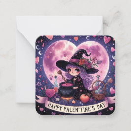 Magiska hörn Witch Valentines day-anteckningskort Anteckningskort