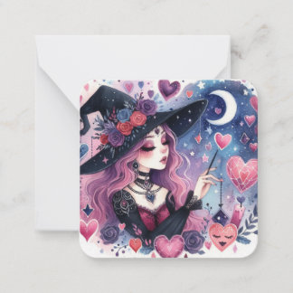Magiska hörn Witch Valentines day-anteckningskort Anteckningskort