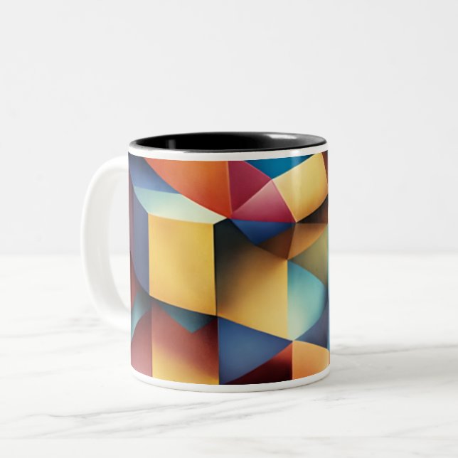 Magiska illuationer: Abstrakt Kuba Art Mugg Design (Framsida vänster)