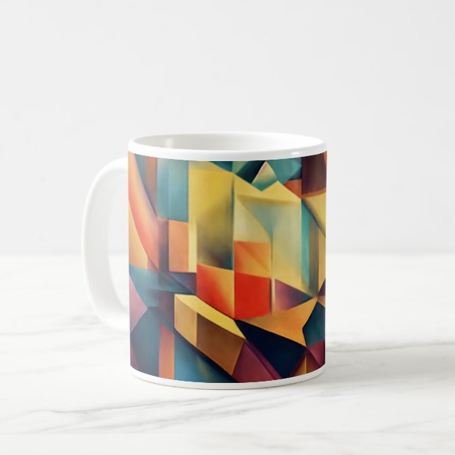 Magiska illusioner: Abstrakt kubistisk konst Muggd Kaffemugg (Framsida vänster)