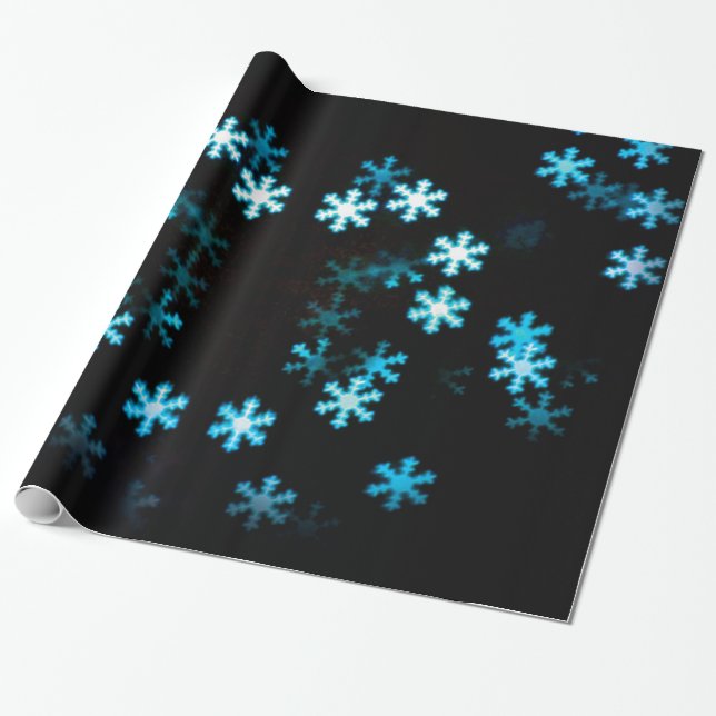 Magiska julsnöflingor presentpapper (Utrullad)