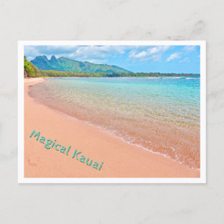 Magiska Kauai--vacker övergiven strand Vykort