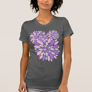 Magiska kronblad lila blommor t shirt