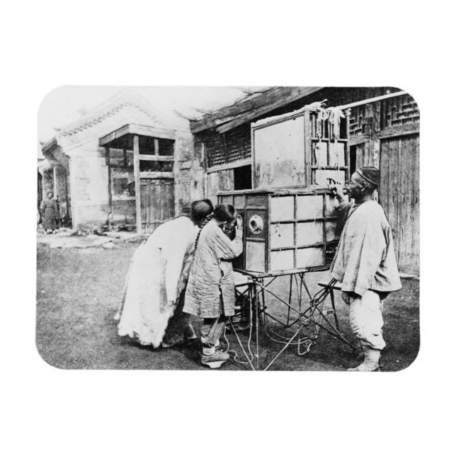 Magiska lanternan, c.1870 (b/w bild) magnet (Horisontell)