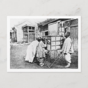 Magiska lanternan, c.1870 (b/w bild) vykort
