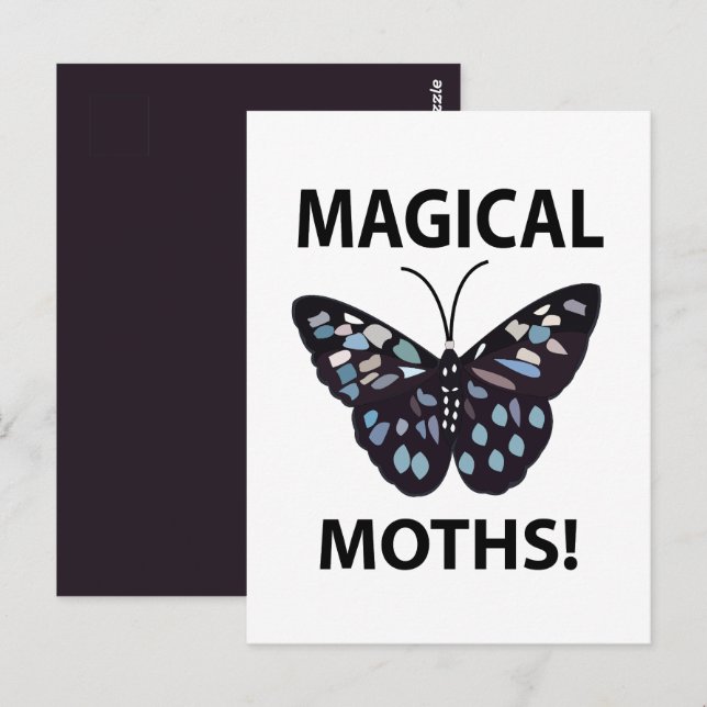Magiska Mal Moth Butterfly Vykort (Fram/baksida)