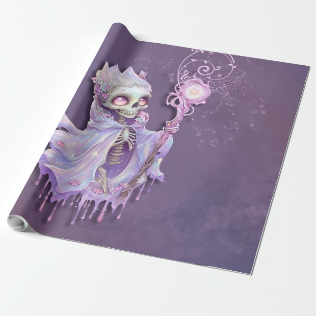 Magiska meloder av sött lila skelett. presentpapper (Utrullad)