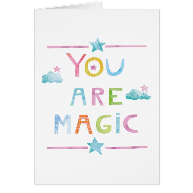 Magiska moln är du magisk hälsningskort (Framsidan)