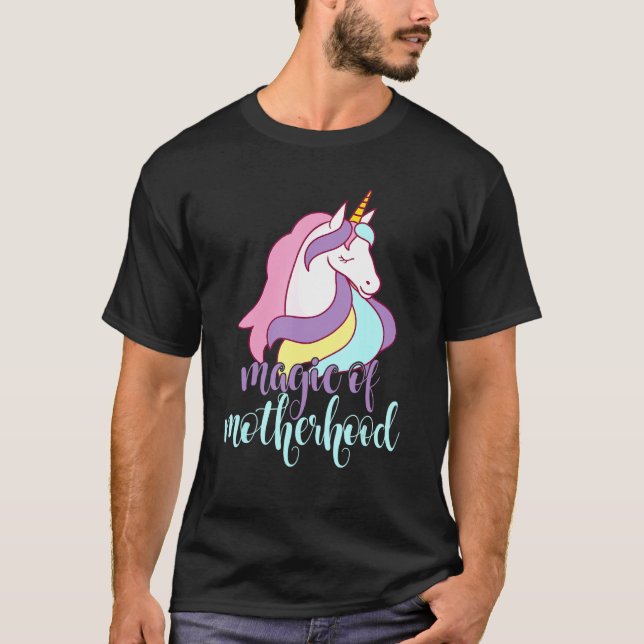 Magiska över Moderskap Unicorn Mor T Shirt (Framsida)