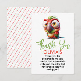 Magiska papegoja karikatyrer 1-årsdag tack kort