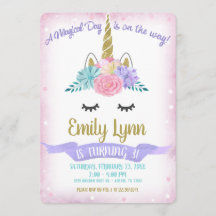 Magiska pastellblommor från Unicorn Ansikte Guld G