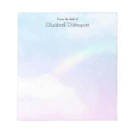 Magiska pastellmoln och regnbåge anteckningsblock