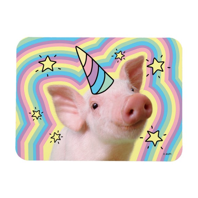Magiska piglet Unicorn Magnet (Horisontell)