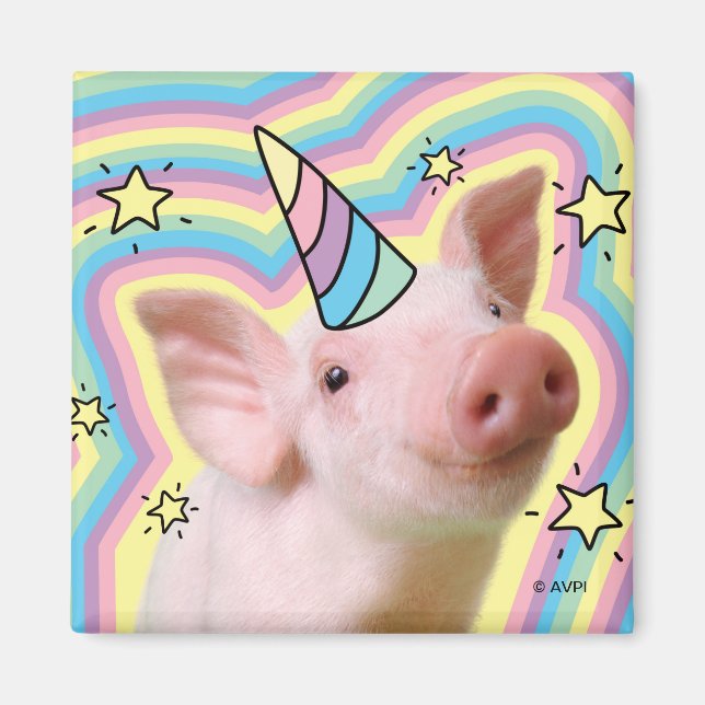 Magiska piglet Unicorn Magnet (Framsidan)