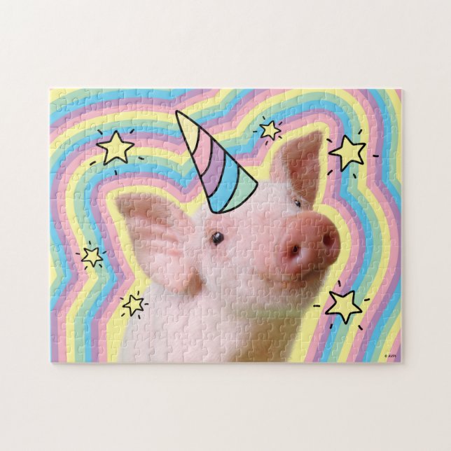 Magiska piglet Unicorn Pussel (Horisontell)
