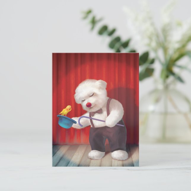 Magiska prestanda meddelande vykort (Stående Fram)