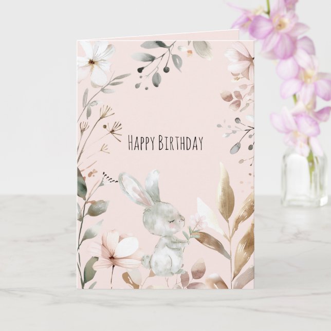 Magiska Röda Vita Blommor Födelsedag Kort (Orkide)