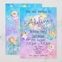 Magiska Sirenkattsinbjudningar